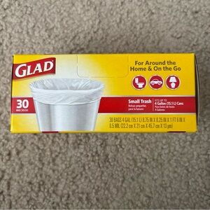Glad Trash Bags, Small Garbage Bags - 4 Gallon White Trash Bag - 30 Count